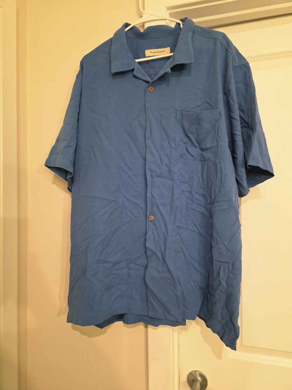 Tommy Bahama Silk Blend Camp Shirt Blue Men's XXLT / 2XLT